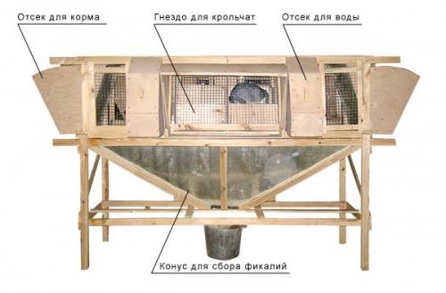 Размеры промышленных клеток для кролика