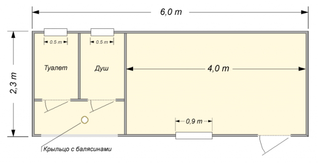 Хозблок с дровником для дачи