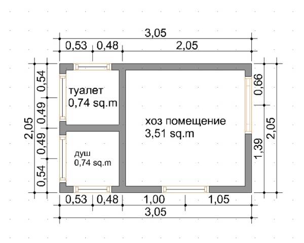 Хозблок с дровником для дачи