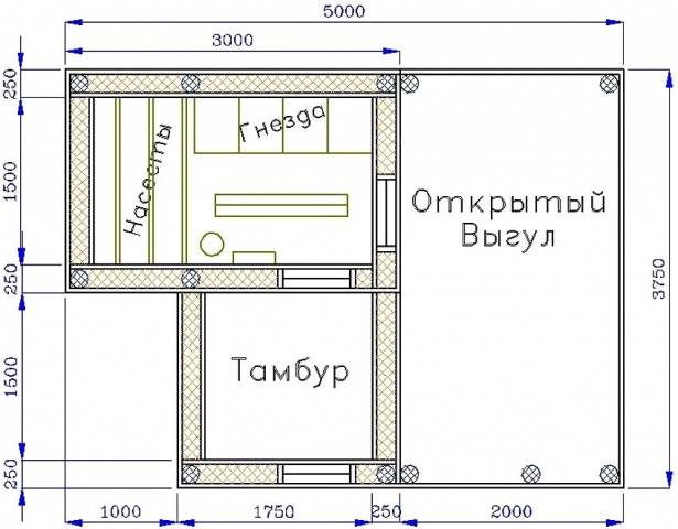 Курятник на 10 кур своими руками: чертежи