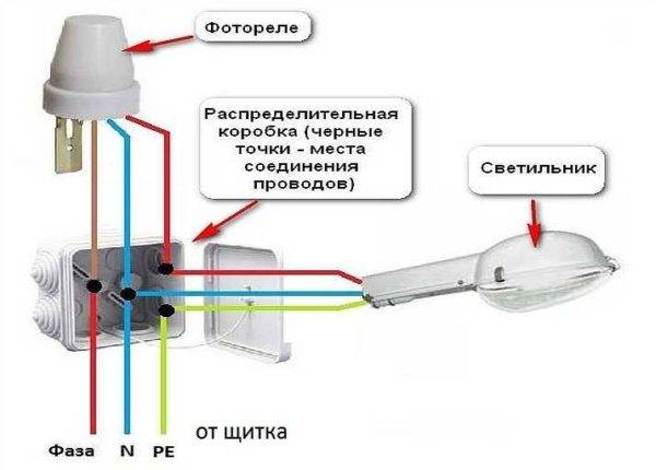 Схема подключения фотореле для уличного освещения