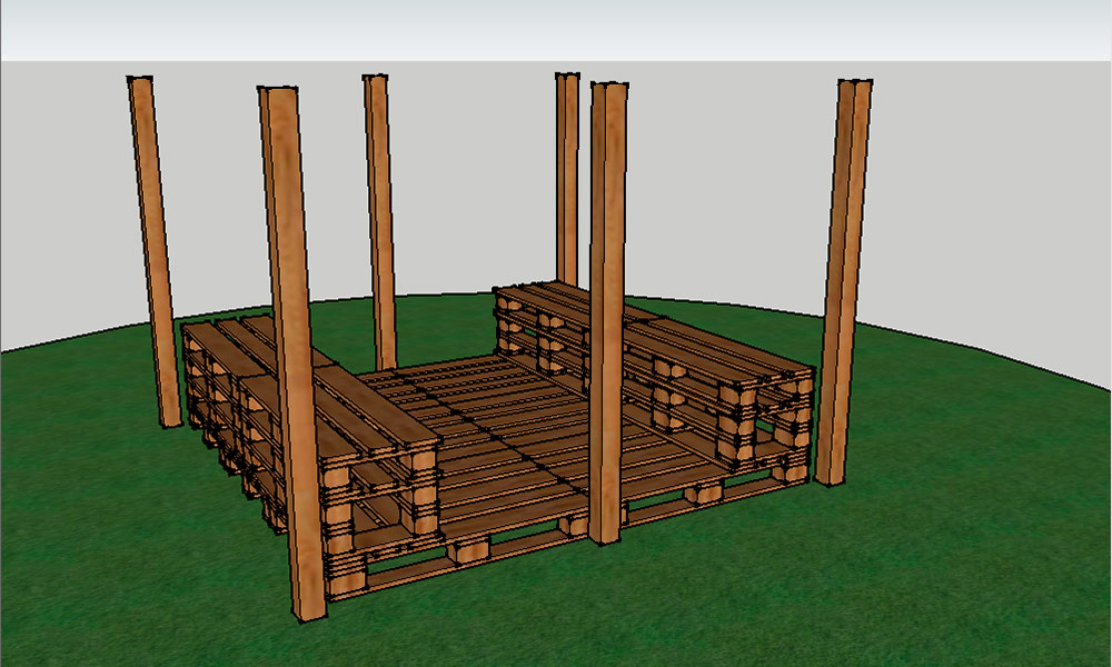 Новая жизнь старых поддонов: делаем дачную беседку